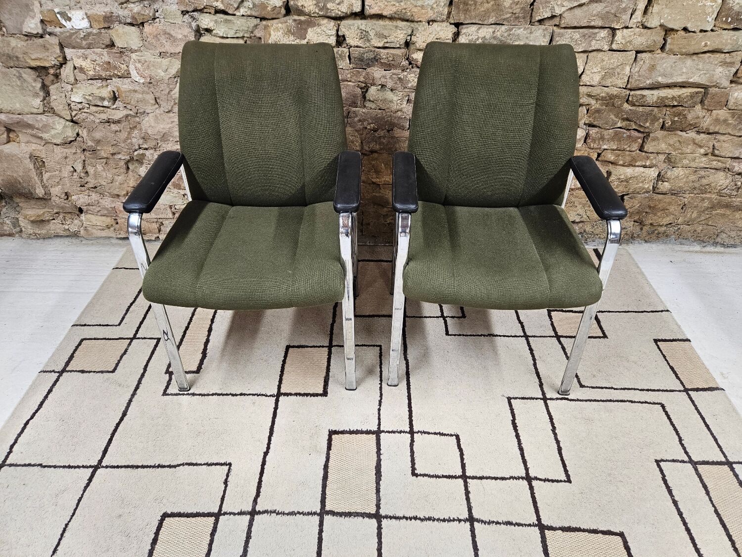 Paire de fauteuil vintage de bureau réunion