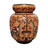 Terracota vase Arno Montopoli Italy 30s decorated with Peacocks