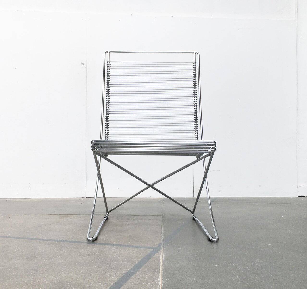 Vintage German Kreuzschwinger lounge chair by Till Behrens for Meyer Stahlmöbel, 1980s.