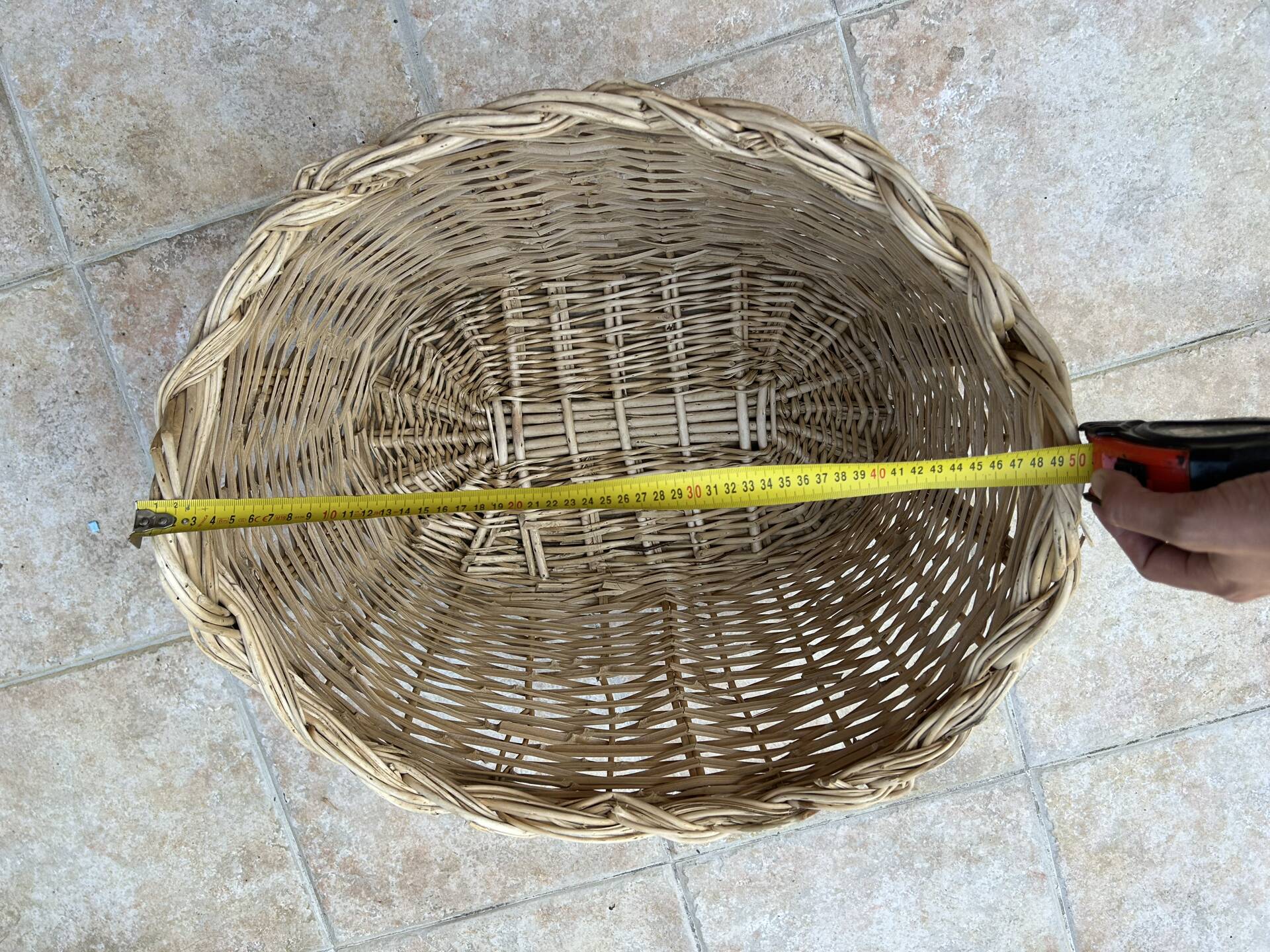 Panier malle rangement vintage osier tressé