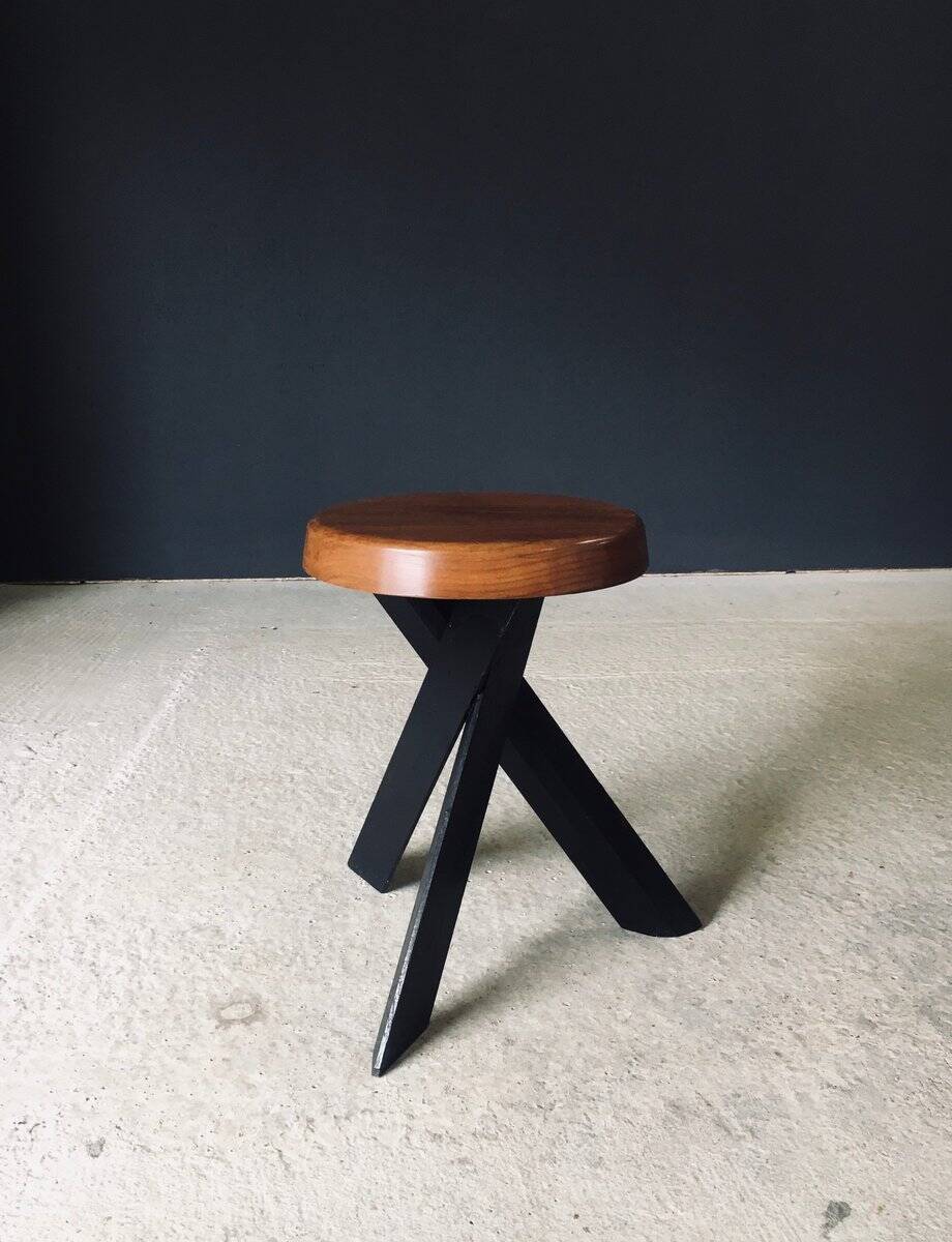 Modernist S31 Stool by Pierre Chapo, France, 1970s