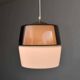Suspension en verre fumé Peill & Putzler des années 1960, moderne du milieu du siècle, moderniste | lampe de plafond vintage MCM en bloc de couleur violet améthyste