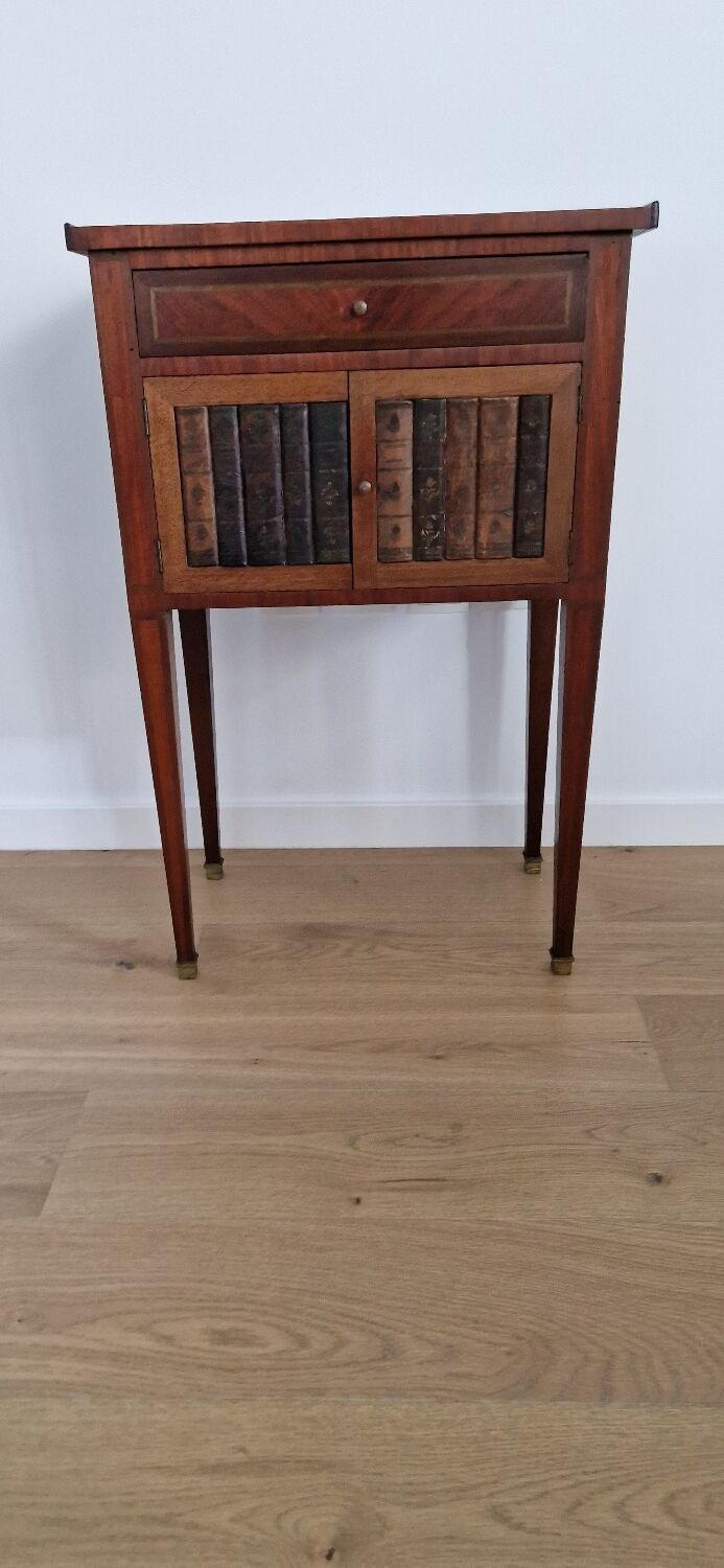 Directory style marquetry side table