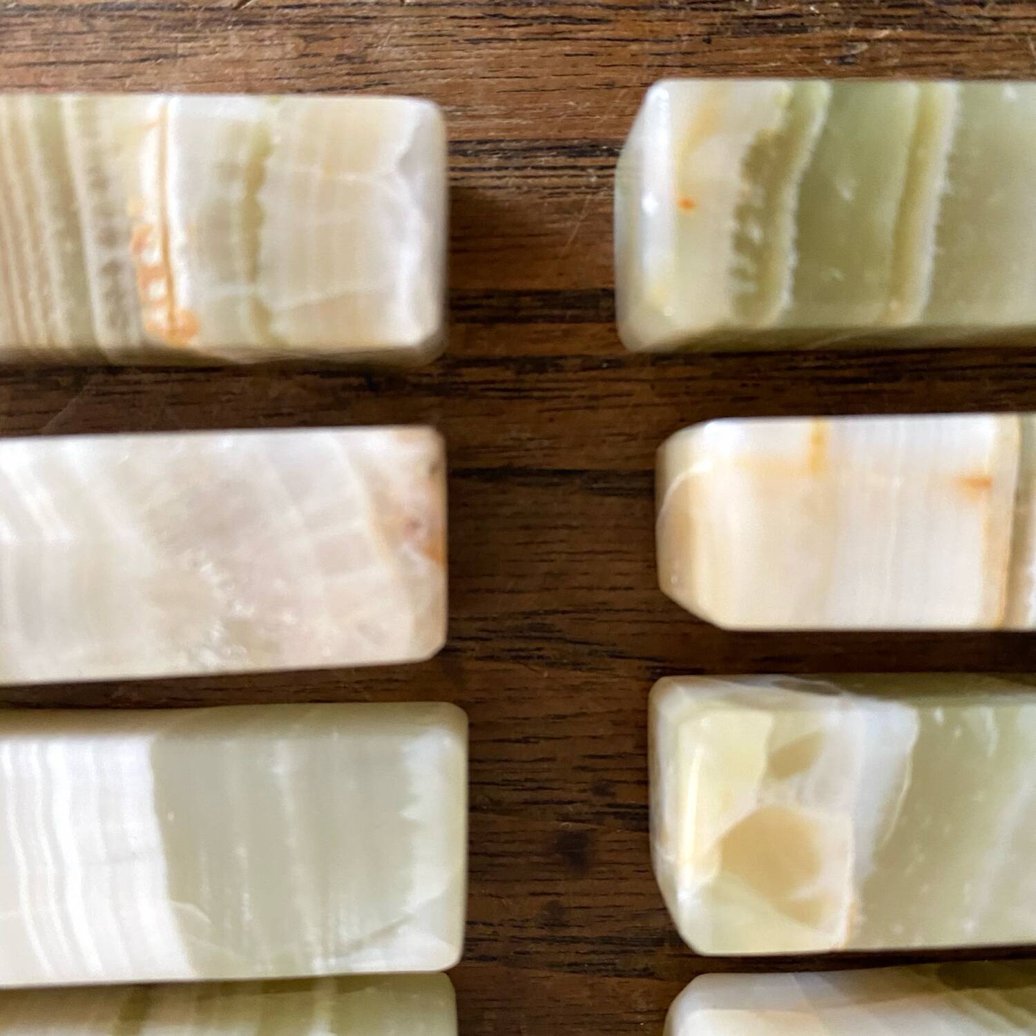 Minimalist knife rests in natural stone