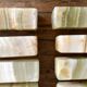 Minimalist knife rests in natural stone