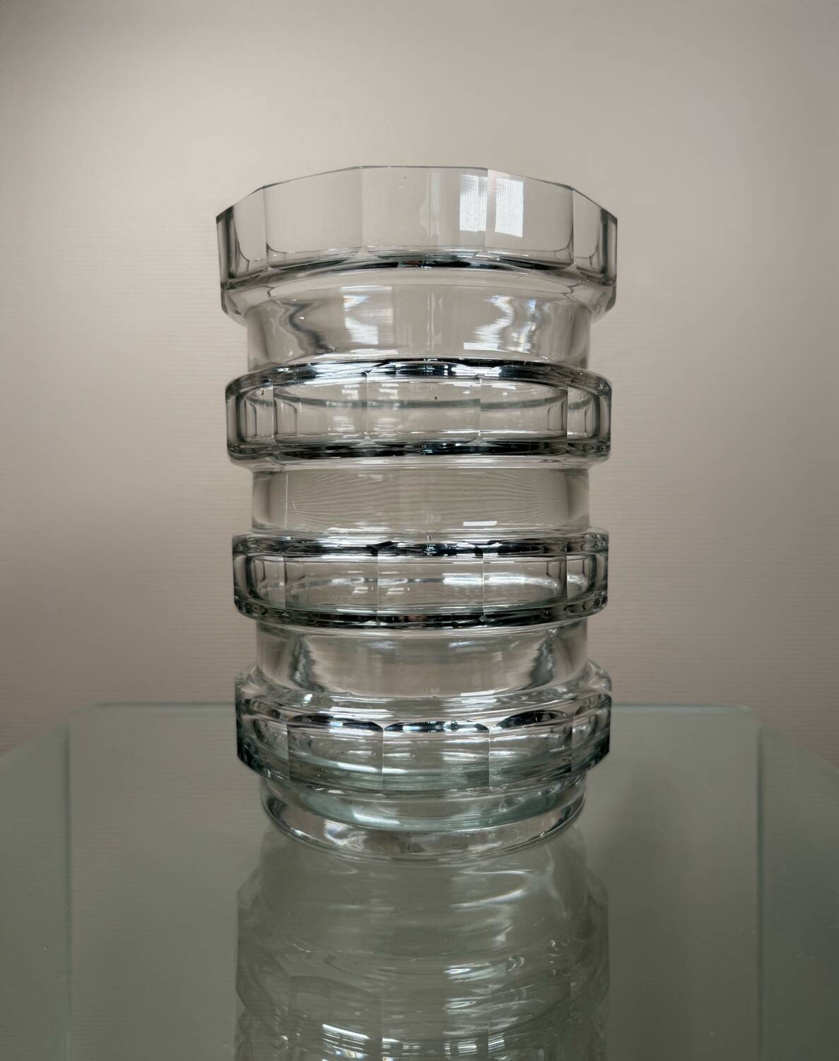 Val Saint Lambert Art Deco crystal vase