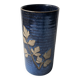 Blue ceramic vase with roller signed AB (signature to be identified)