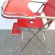 Chaise haute baby flash 1960 chromé et bois rouge