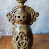 "Idole" anthropomorphic lamp in perforated ceramic - Accolay / Va style