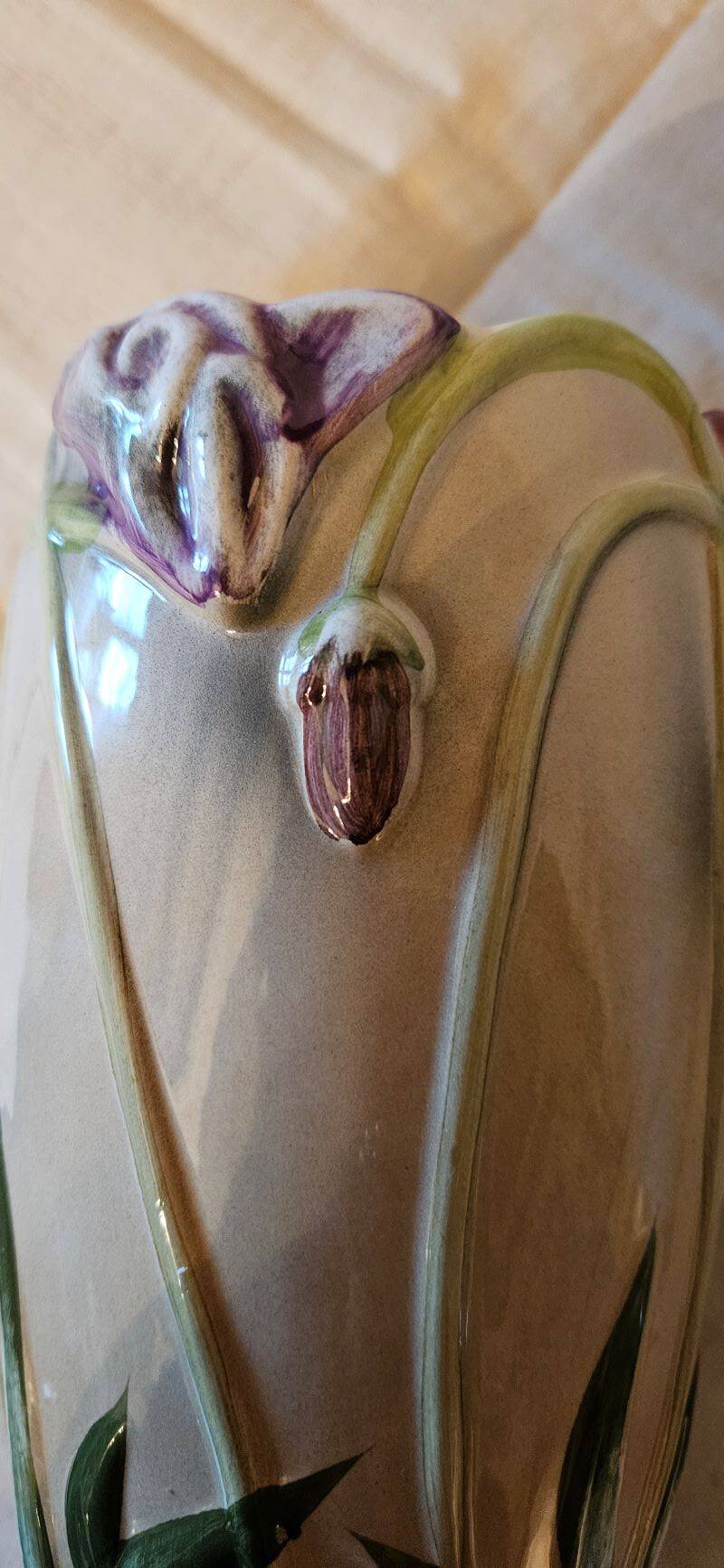 Art Nouveau Iris Vase Saint Clement Earthenware