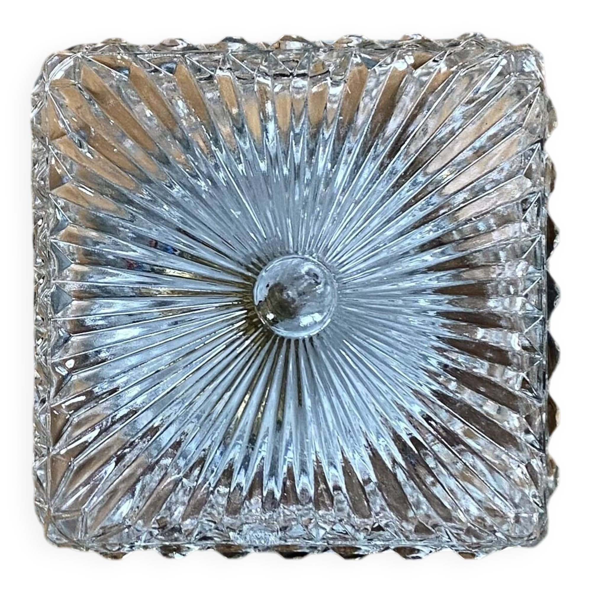 Wall or ceiling light with square porthole glass, 1970s-1980s