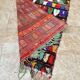 Vintage Moroccan Boujaad rug: Small abstract red Boucherouite rug.