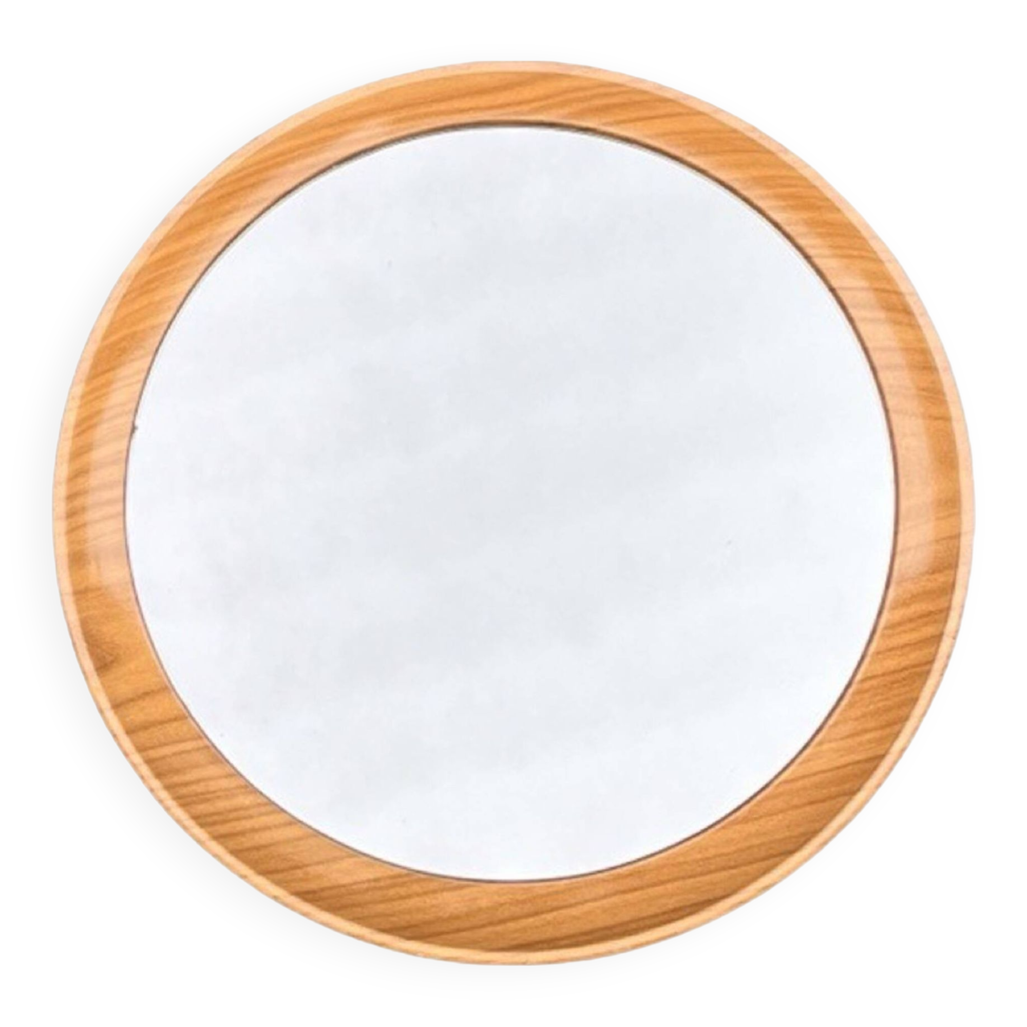 Round wall mirror, veb spanplattenwerk gotha germany, 1970s.