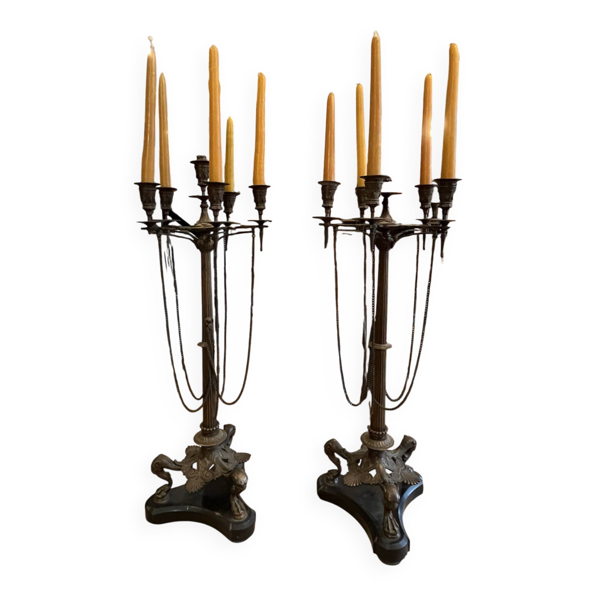 Pair of bronze candelabra Napoleon III
