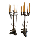 Pair of bronze candelabra Napoleon III