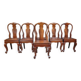 Asia 20th: Series of 6 exotic wood chairs