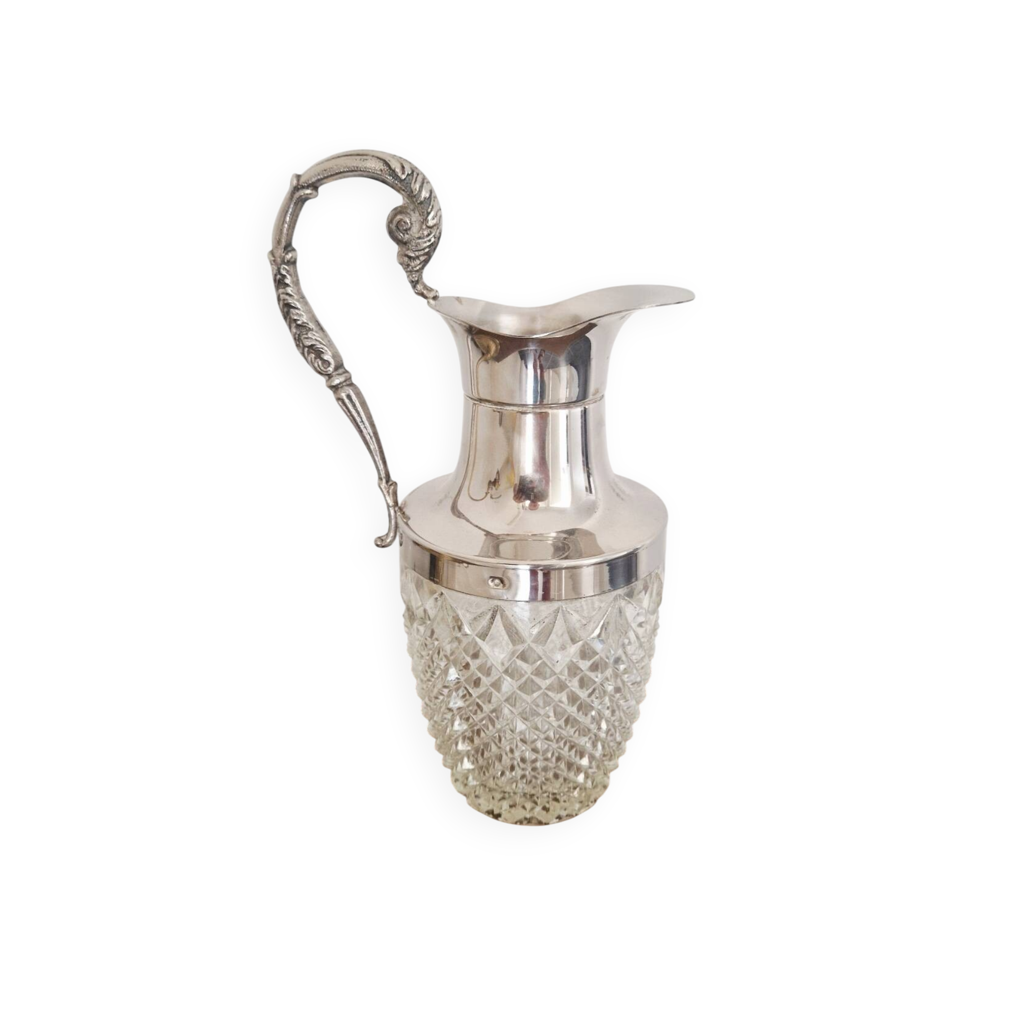 Cut crystal carafe and silver-plated metal – Victorian / Napoleonic III style
