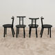 Set of 4 postmodern chairs in Italian Memphis design from the 1980s.