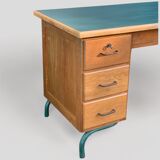 1950s schoolmaster's desk in solid oak