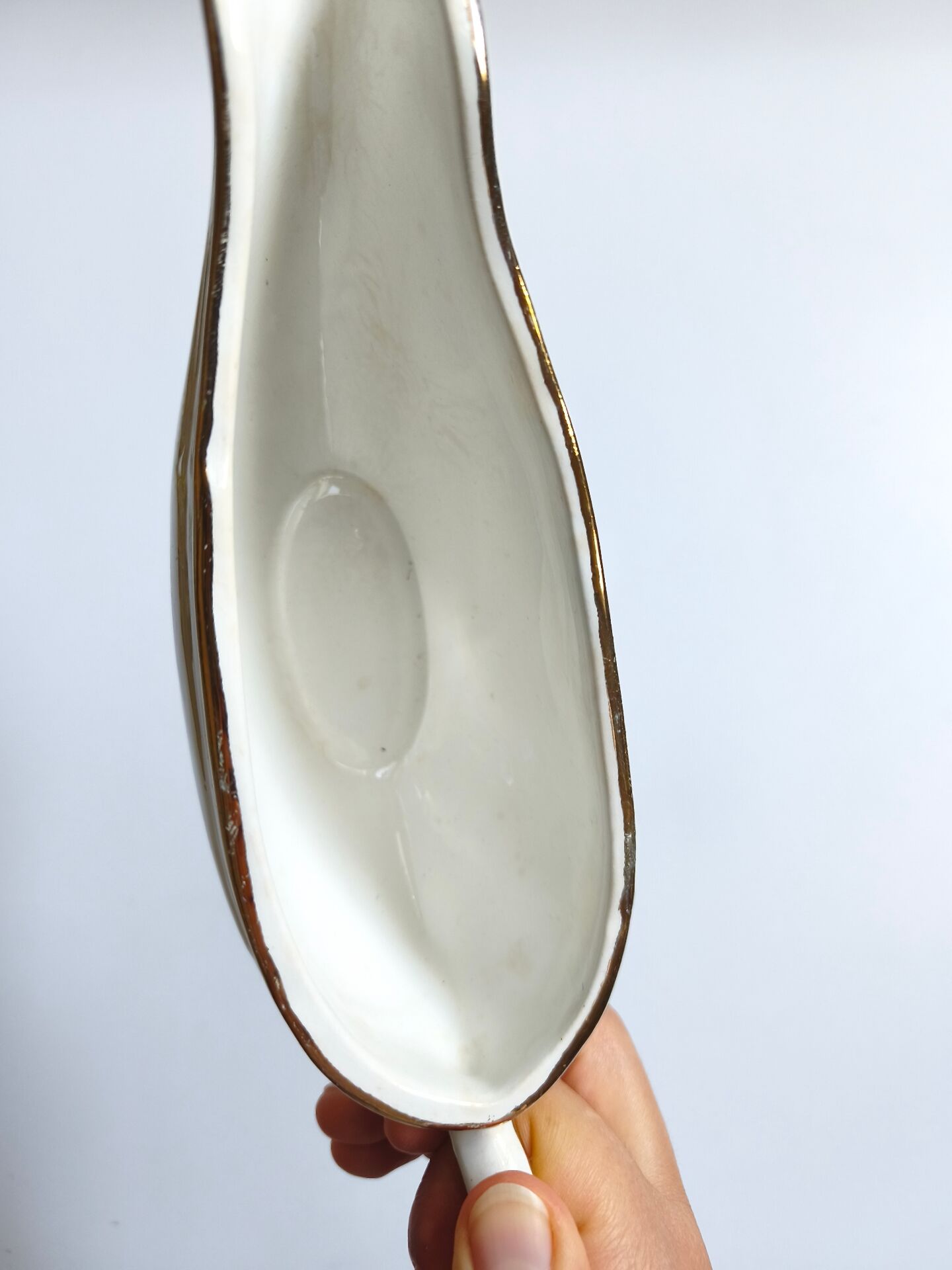 Vintage sauce boat L'Amandinoise model Paola white cream flowers