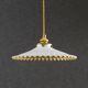 Pendant light in antique glass painted in white and gold - new socket and cable