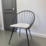 Vintage Corbeil armchair, iron, 1950s.