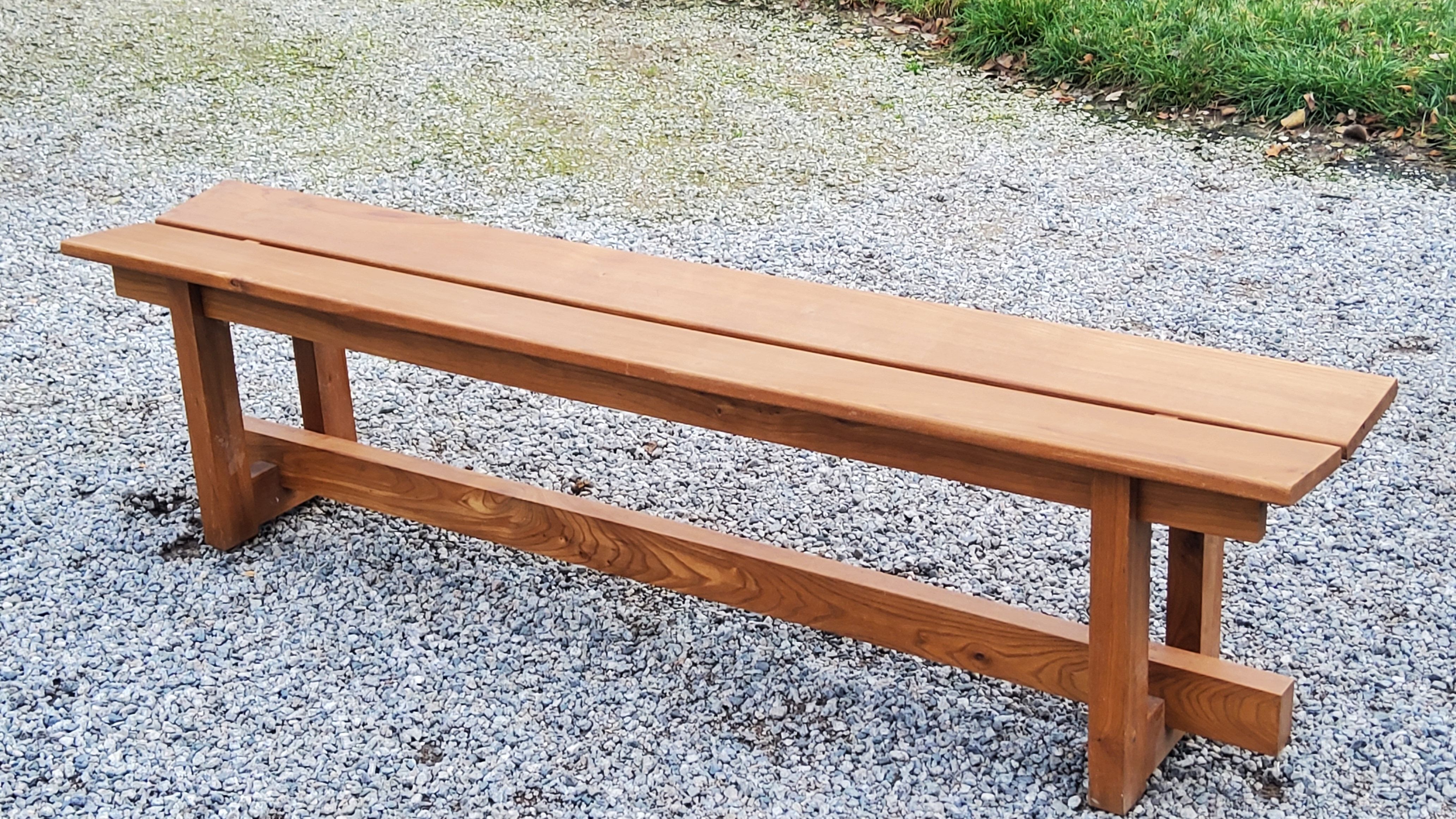 Solid elm bench from the 70s