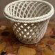 Vintage woven ceramic cache-pot