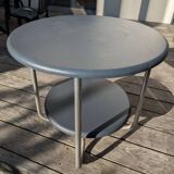 Bauhaus round table with double gray tops