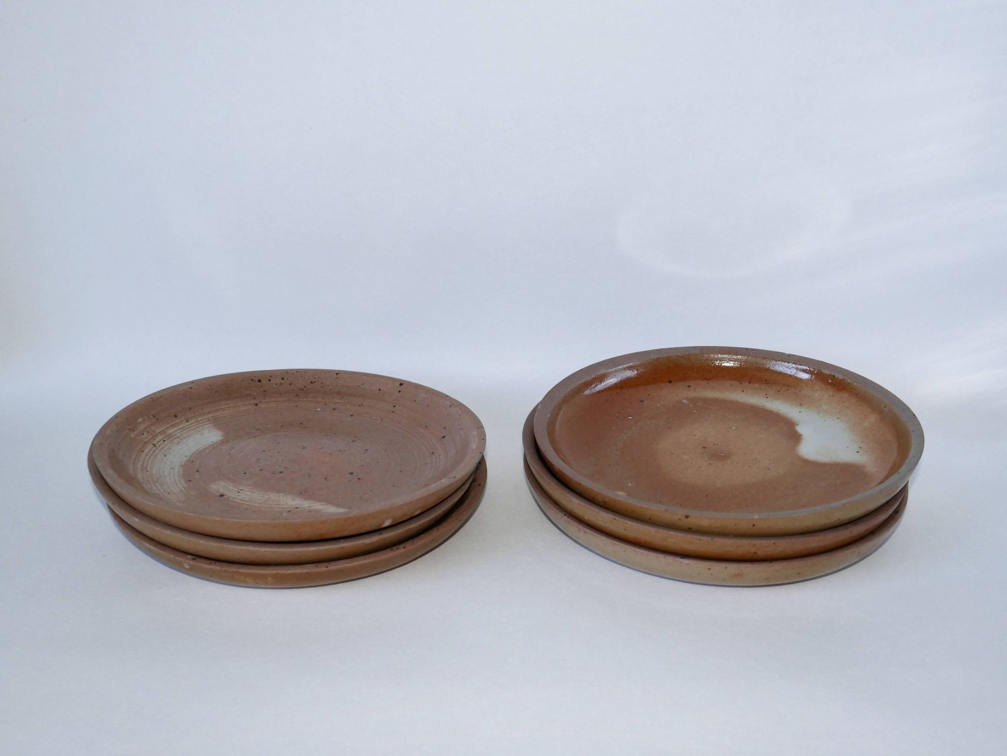 Set of 6 mix dessert plates in enamelled stoneware 1970