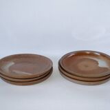 Lot de 6 assiettes à dessert mix en grès émaillé 1970