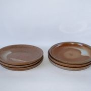 Set of 6 mix dessert plates in enamelled stoneware 1970