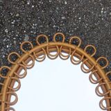 Italian design rattan mirror