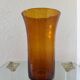 Large amber bubble glass vase from the 60s