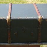 Green vintage travel trunk