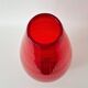 Murano - vase rouge transparent - technique bullicante - mcm années 1950-1960 - design contemporain