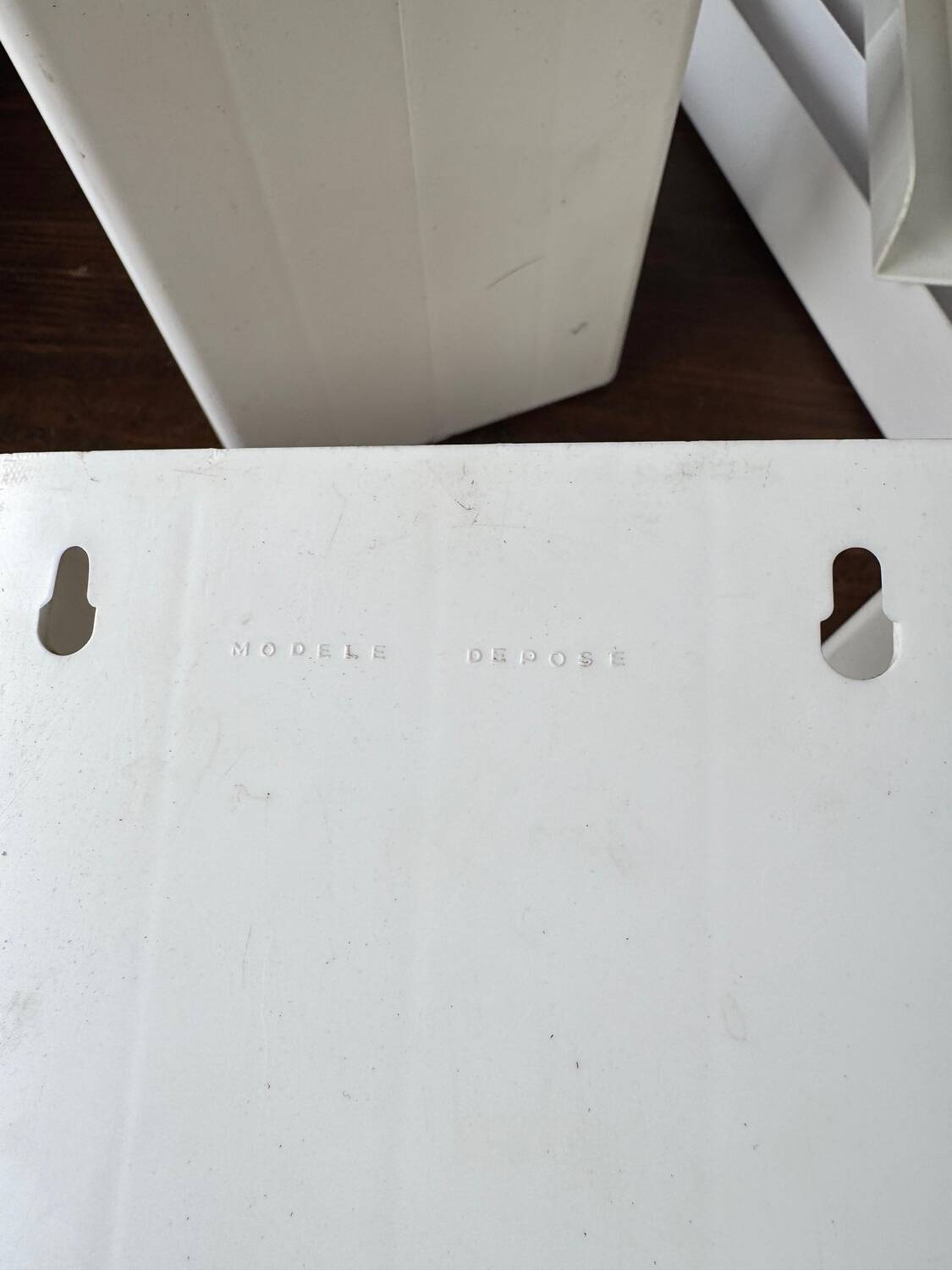 Set of 6 boomerang-shaped vinyl record racks/storage units. 1970s/80s.