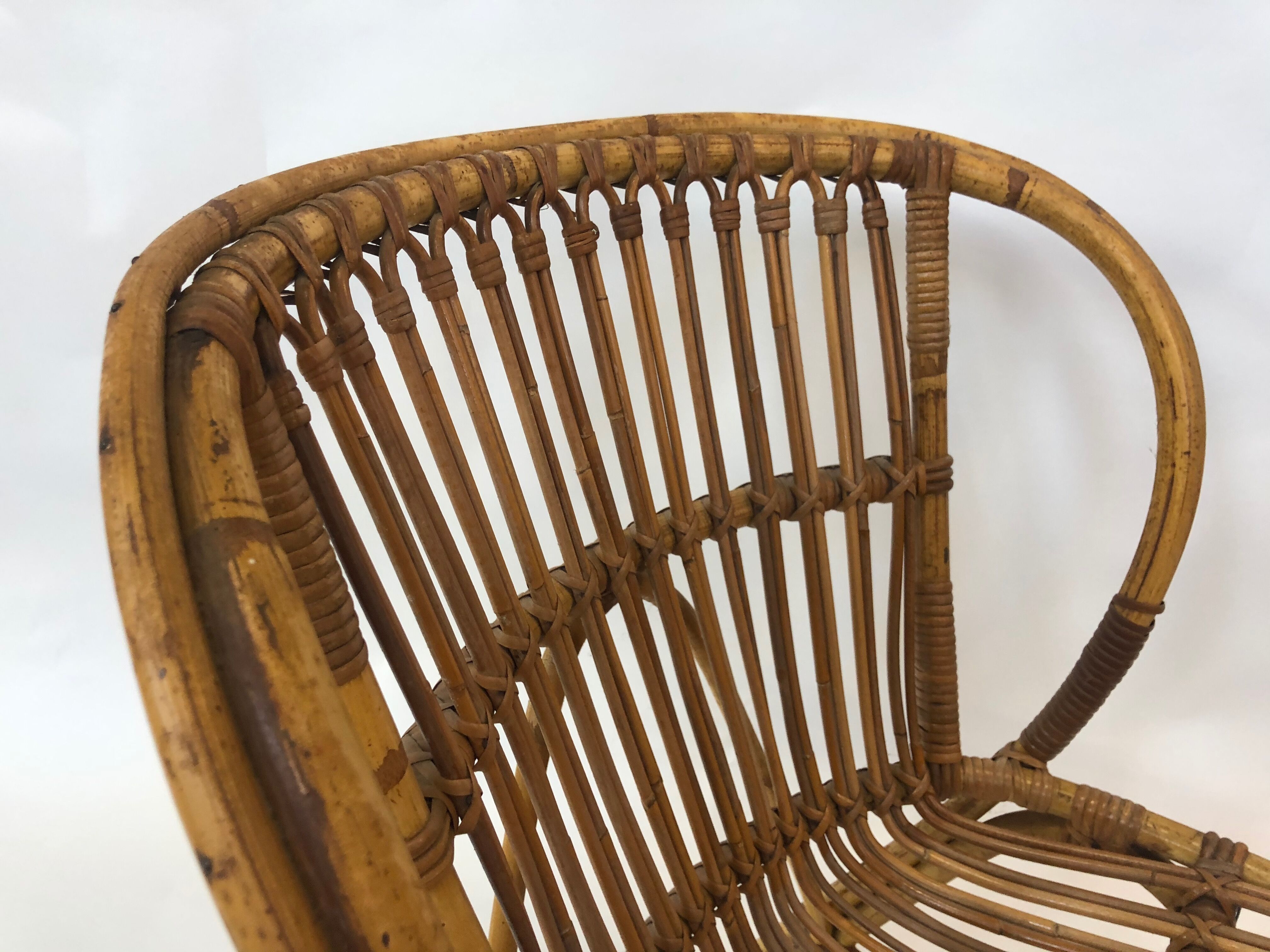 Van Rohe Noordwolde rattan chair, 1960