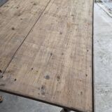 Antique rustic bistro farm table 1900 one drawer - 1m23