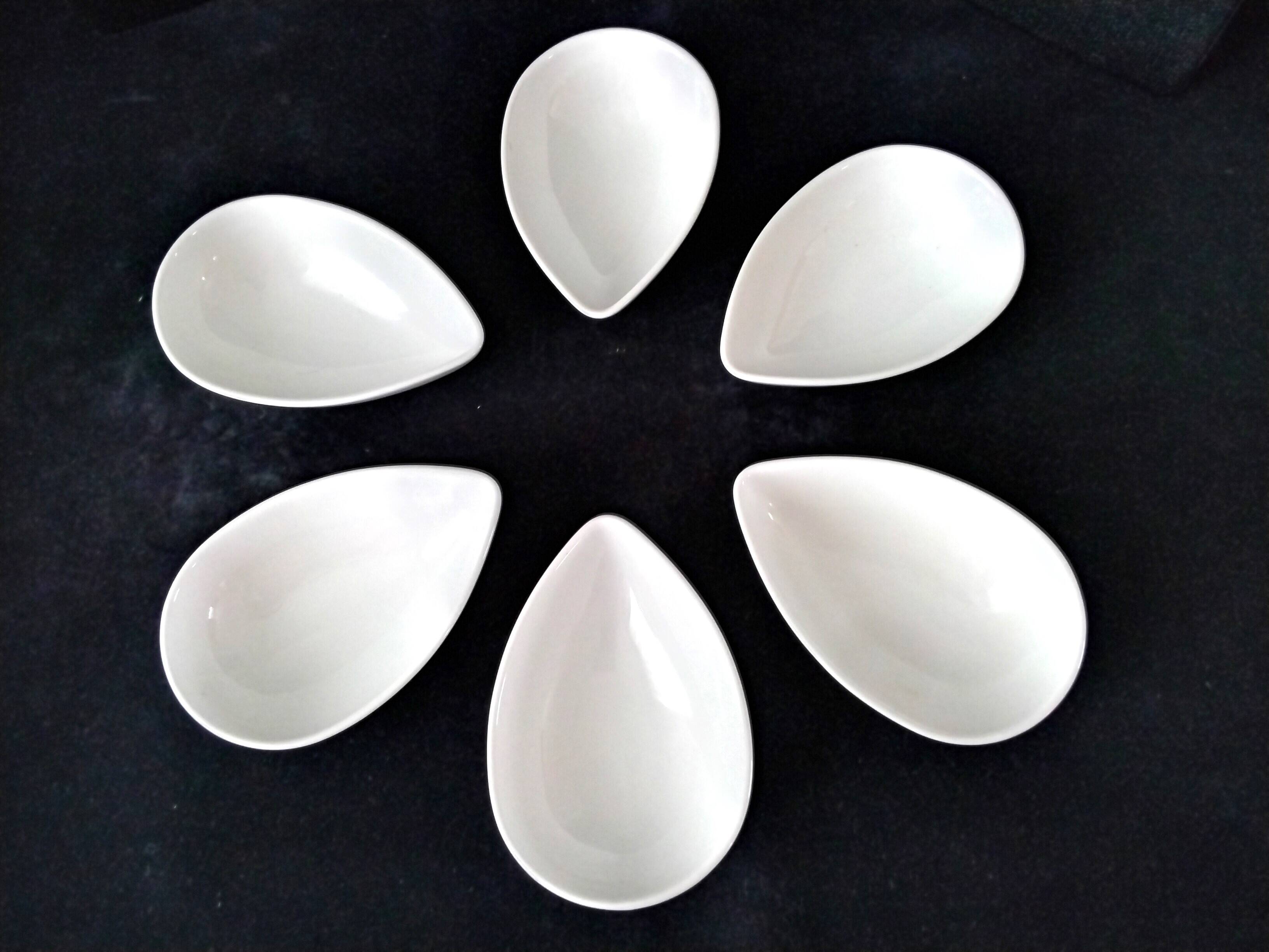 6 white Limoges porcelain avocado bowls