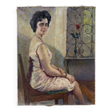 Painting 1966 "A woman at her window"