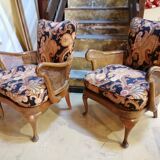 Duo of English armchairs Chippendale style