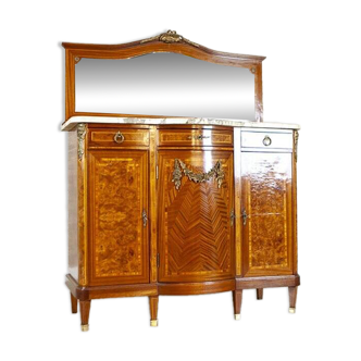 French Mahogany Buffet with Mirror, Late 19th Century