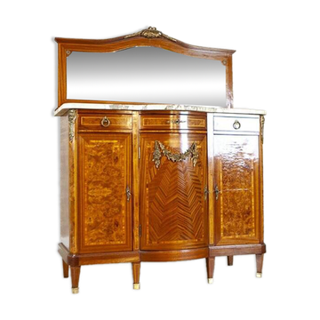 French Mahogany Buffet with Mirror, Late 19th Century