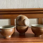 4 pyrite stone ramekins by Pierre Digan