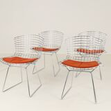 Set of four Model 420C dining chairs designed by Harry Bertoia for Knoll International, USA, 1960s