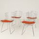 Set of four Model 420C dining chairs designed by Harry Bertoia for Knoll International, USA, 1960s