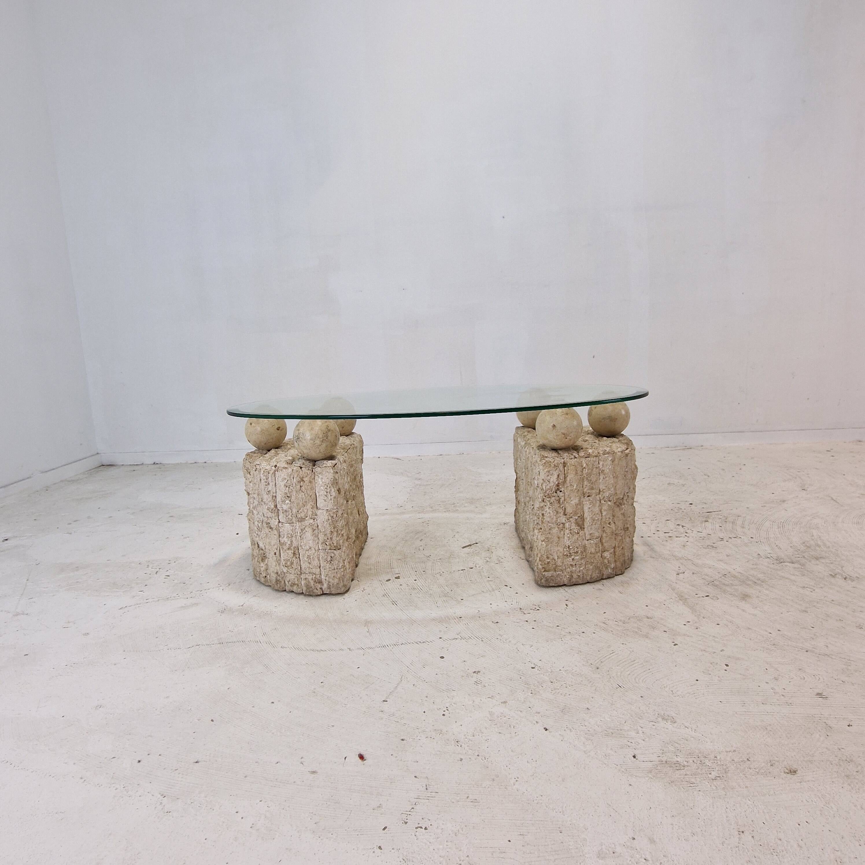 Magnussen Ponte Mactan Stone Coffee or Fossil Stone Table, 1980s
