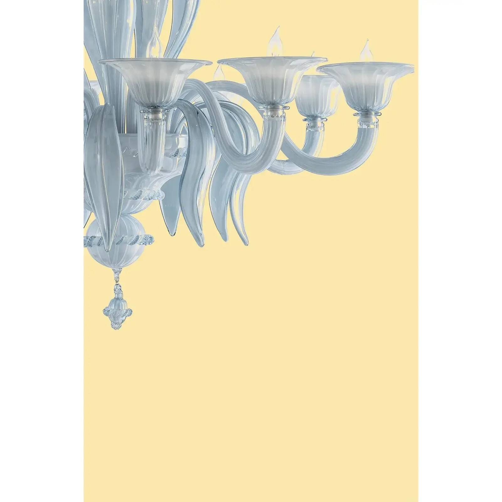 Contemporary Mid-Century Modern Venetian Style Murano Glass Chandelier