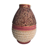 Vase boule Odyv céramique rose violet décoration années 70 vintage